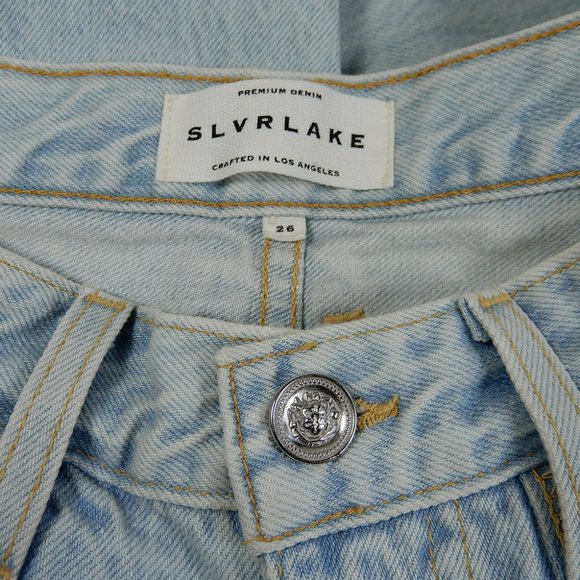 SLVRLAKE Sophie Crop JEANS Size 26 Straight Leg Light Blue Love Song NEW $319 - Picture 4 of 11